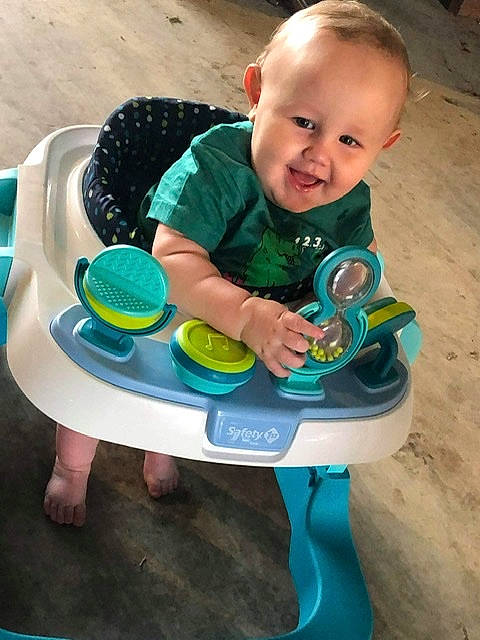 Cullen is registered to the contest to win money with this photo: baby, child, person, play, toddler