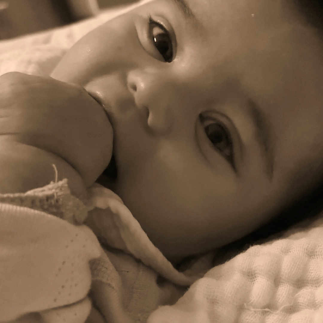 Dulcé participe au concours pour gagner de l'argent avec cette photo : baby, blanket, child, close_up, cozy, cute, expression, face, hand, indoors, infant, newborn, peaceful, portrait, resting, sepia, skin, sleepwear, soft_texture, wrapped