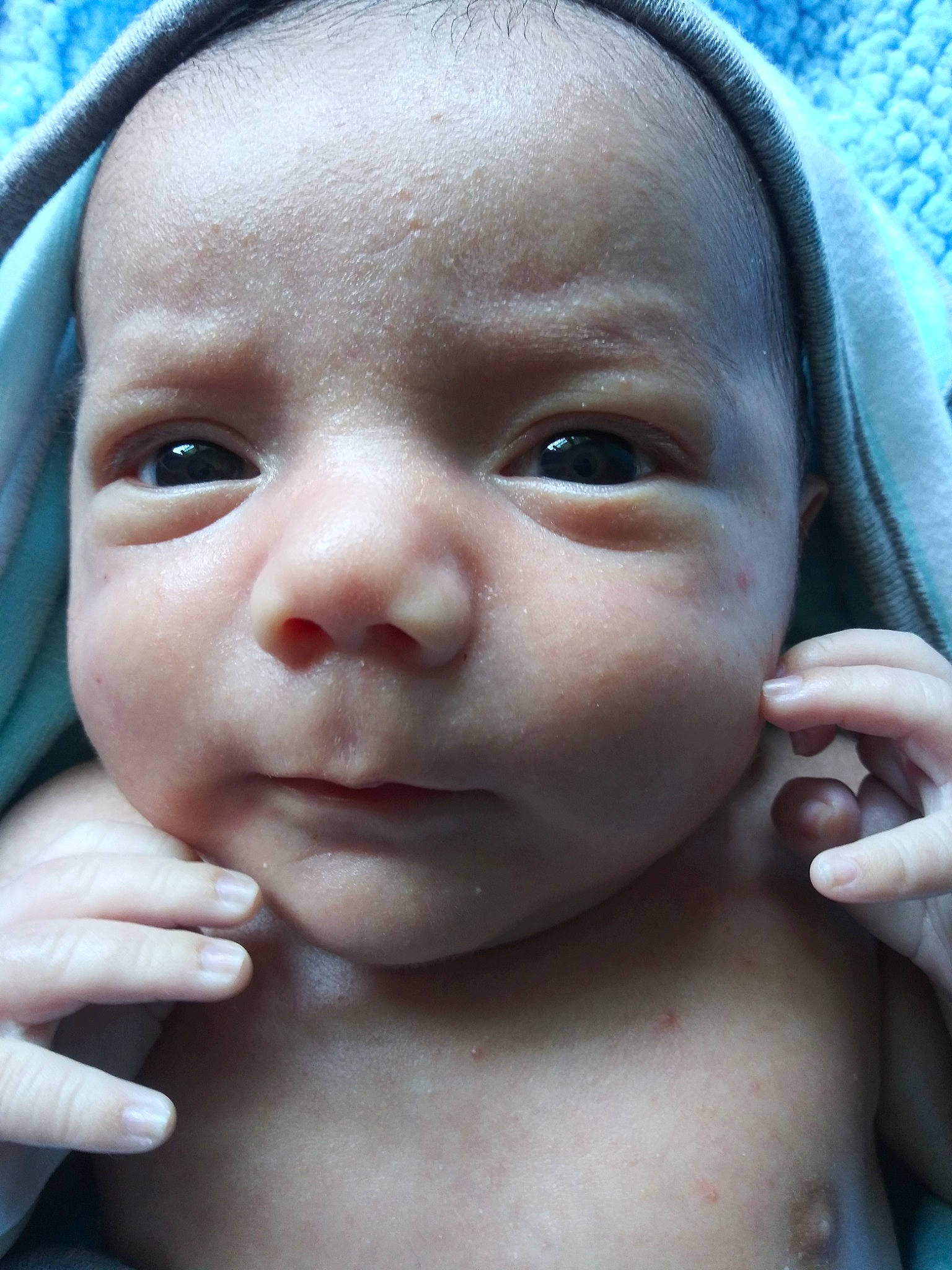 Amaziah joined the competition — help win amazing prizes! baby, cheek, child, chin, close_up, ear, eye, eyebrow, face, facial_expression, finger, forehead, hand, head, lip, mouth, nose, person, skin, smile