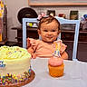 Mia is registered to the contest to win money with this photo: toddler, birthday, cupcake, cake, candle, table, chair, celebration, sprinkles, pink_clothing, hair_bows, smile, indoor, child, person, happy, food, dessert, party, cute