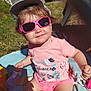 toddler, child, sunglasses, pink, outdoor, sunny, grass, towel, popsicle, bottle, smile, hat, summer, baby, clothing, playtime, shade, happy, cute, person