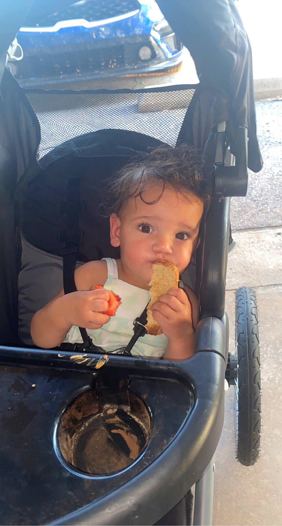 Karter Lennyx is registered to the contest to win money with this photo: auto_part, automotive_design, automotive_exterior, automotive_lighting, automotive_tire, automotive_wheel_system, baby, baby_carriage, baby_products, beauty, child, family_car, fun, motor_vehicle, person, rim, sitting, tire, toddler, vehicle_door