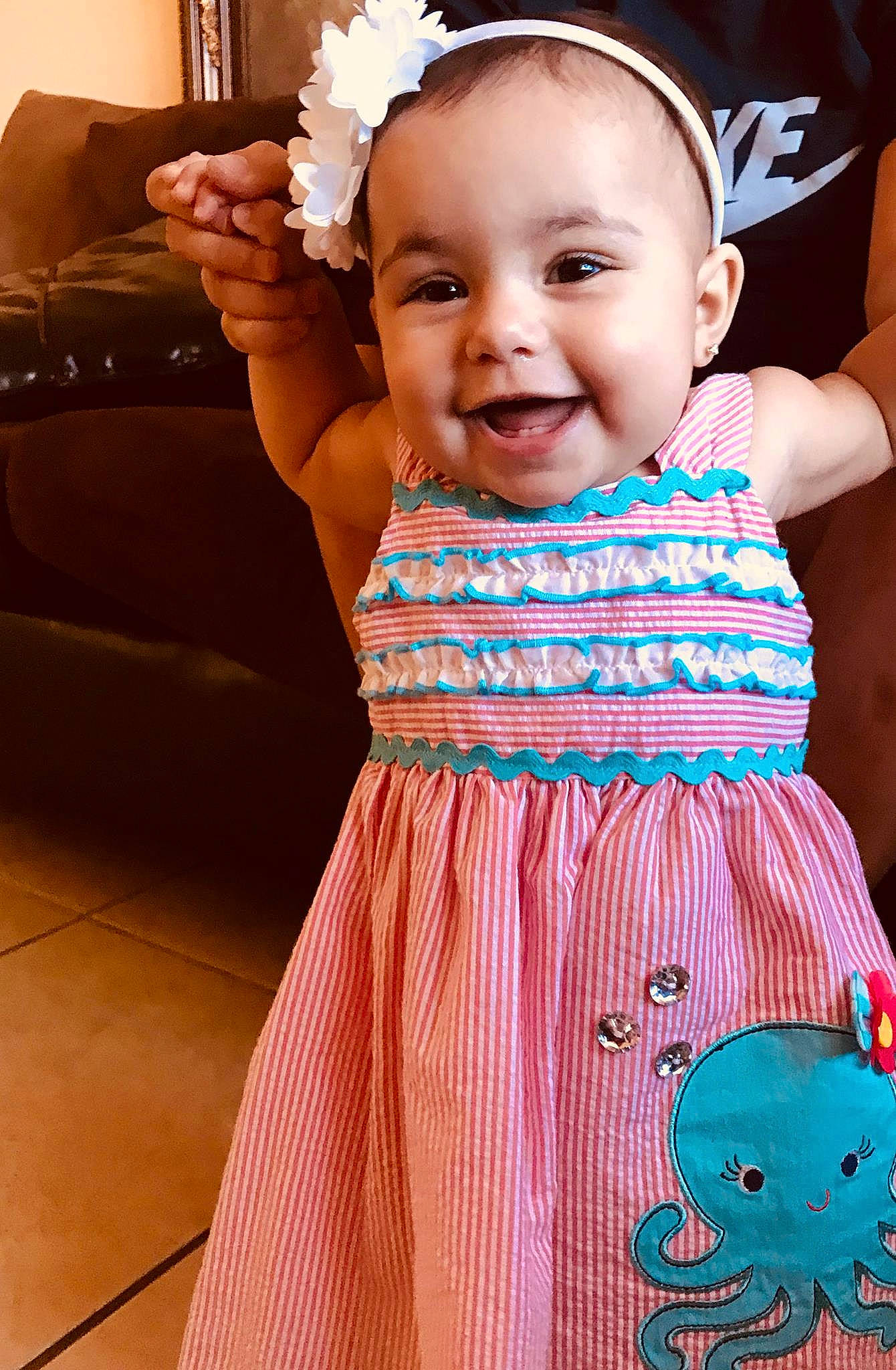 Kristina joined the competition — help win amazing prizes! child, child_model, dress, fun, girl, hair_accessory, happiness, headgear, infant, joy, pattern, person, pink, product, skin, smile, textile, toddler