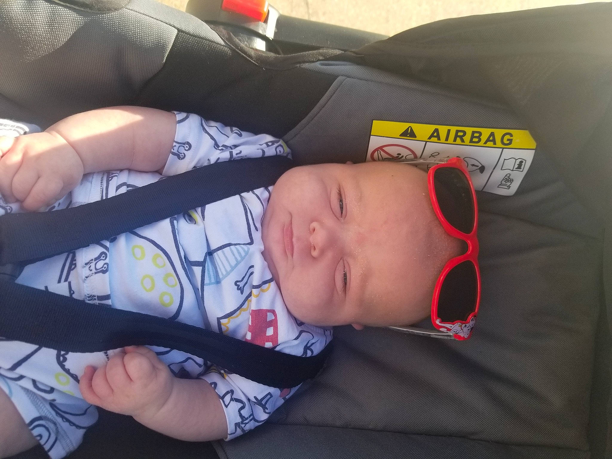 Parker joined the competition — help win amazing prizes! baby, baby_products, baby_toddler_clothing, child, comfort, elbow, finger, glasses, hand, hat, human_body, nail, person, personal_protective_equipment, product, sleeve, sunglasses, thigh, thumb, toddler