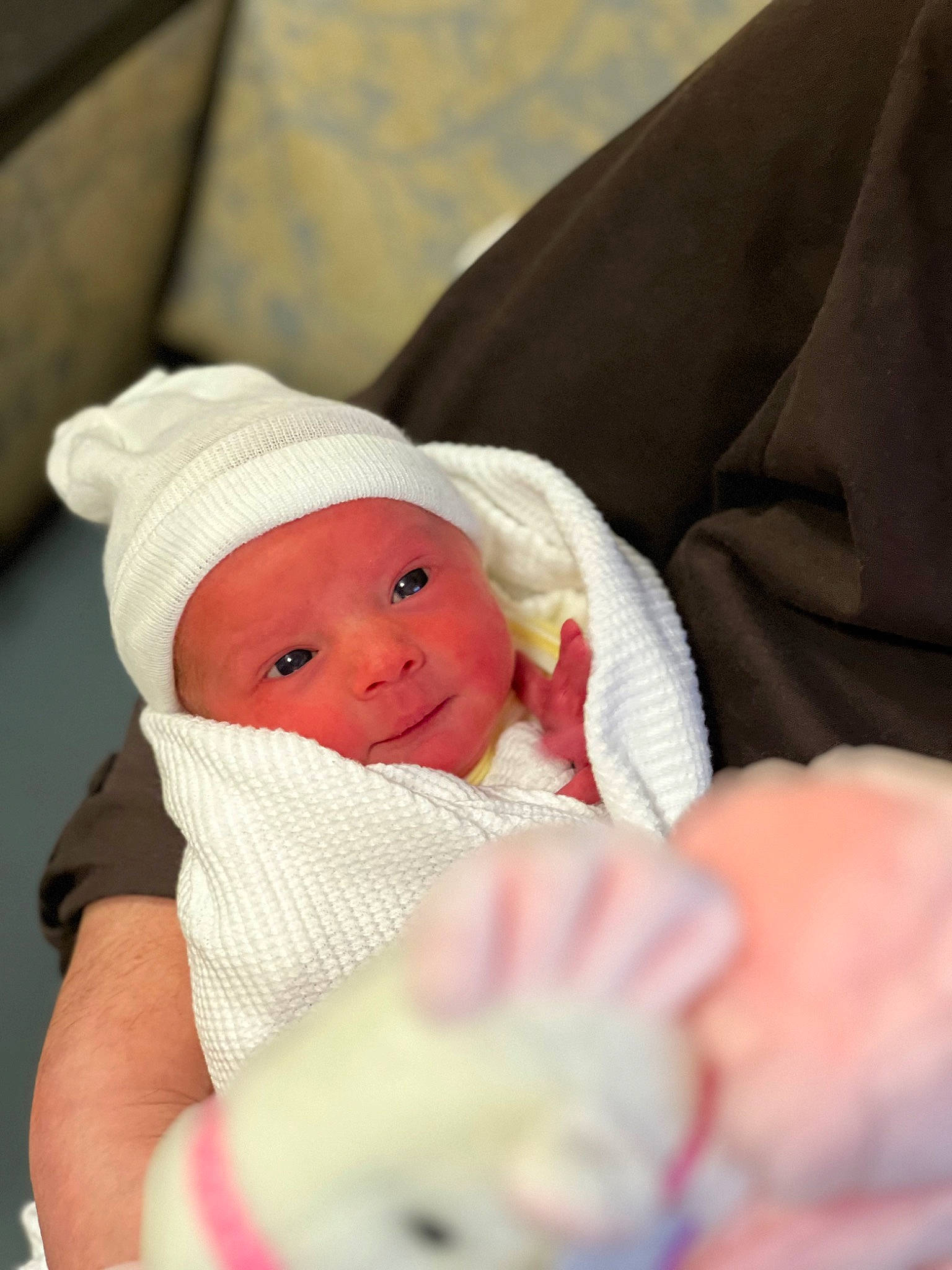 Harley is registered to the contest to win money with this photo: baby, baby_products, baby_sleeping, baby_toddler_clothing, beanie, bedtime, cheek, child, comfort, event, fur, hat, human_body, linens, nail, nap, person, room, sleep, thumb