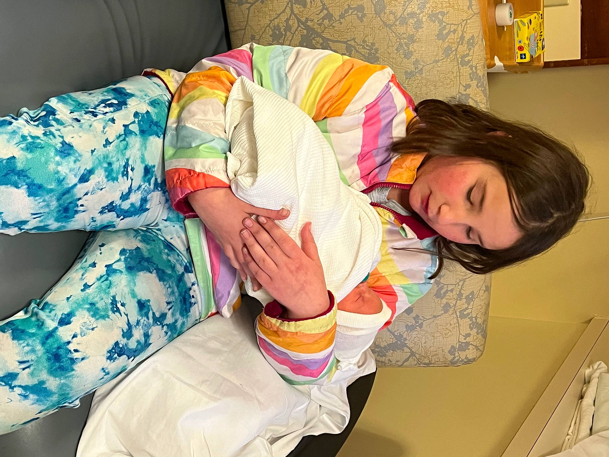 Autumn joined the competition — help win amazing prizes! abdomen, arm, bedtime, child, comfort, couch, elbow, happy, human_body, human_leg, knee, lap, leg, linens, nap, pattern, person, picture_frame, room, sitting