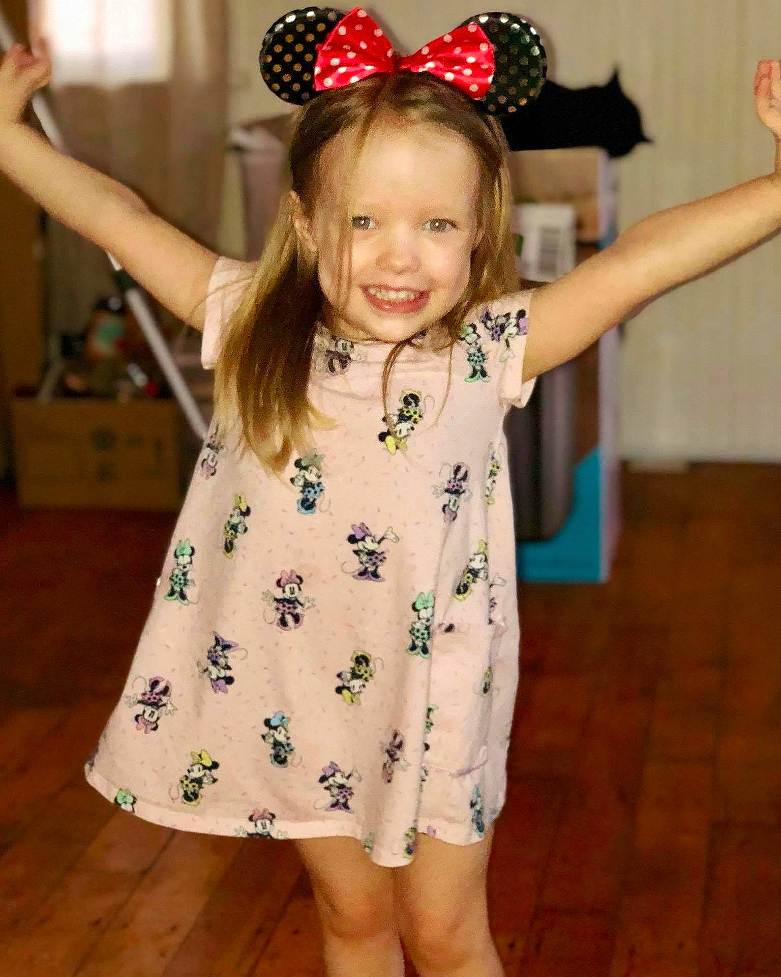 Kelsey joined the competition — help win amazing prizes! baby_toddler_clothing, child, child_model, clothing, dress, hair_accessory, joy, pattern, person, sleeve, toddler