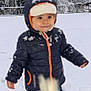 child, snow, winter, jacket, hood, boots, outdoor, cold, trees, snowfall, nature, person, cute, young, standing, scarf, frost, daylight, play, fun