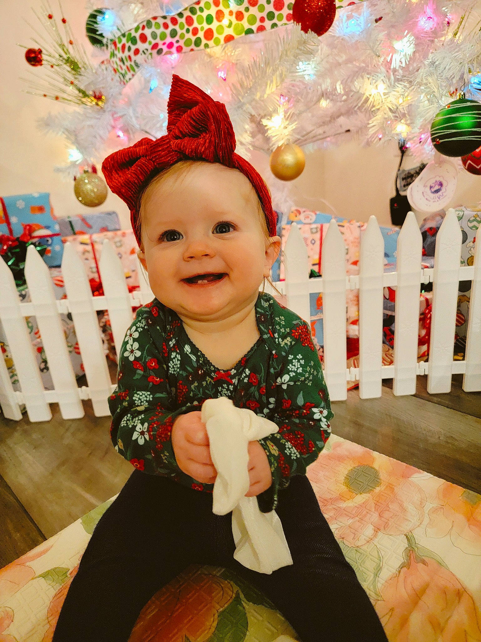 Alina joined the competition — help win amazing prizes! baby, baby_toddler_clothing, beauty, child, christmas_eve, costume_hat, decoration, event, fun, green, happy, holiday, joy, party, party_supply, person, pink, room, sleeve, smile