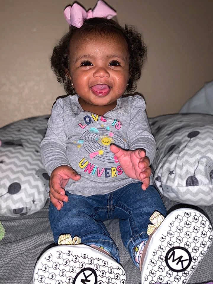 Janiyah joined the competition — help win amazing prizes! baby, baby_toddler_clothing, cheek, child, ear, fun, joy, person, play, sitting, skin, smile, toddler