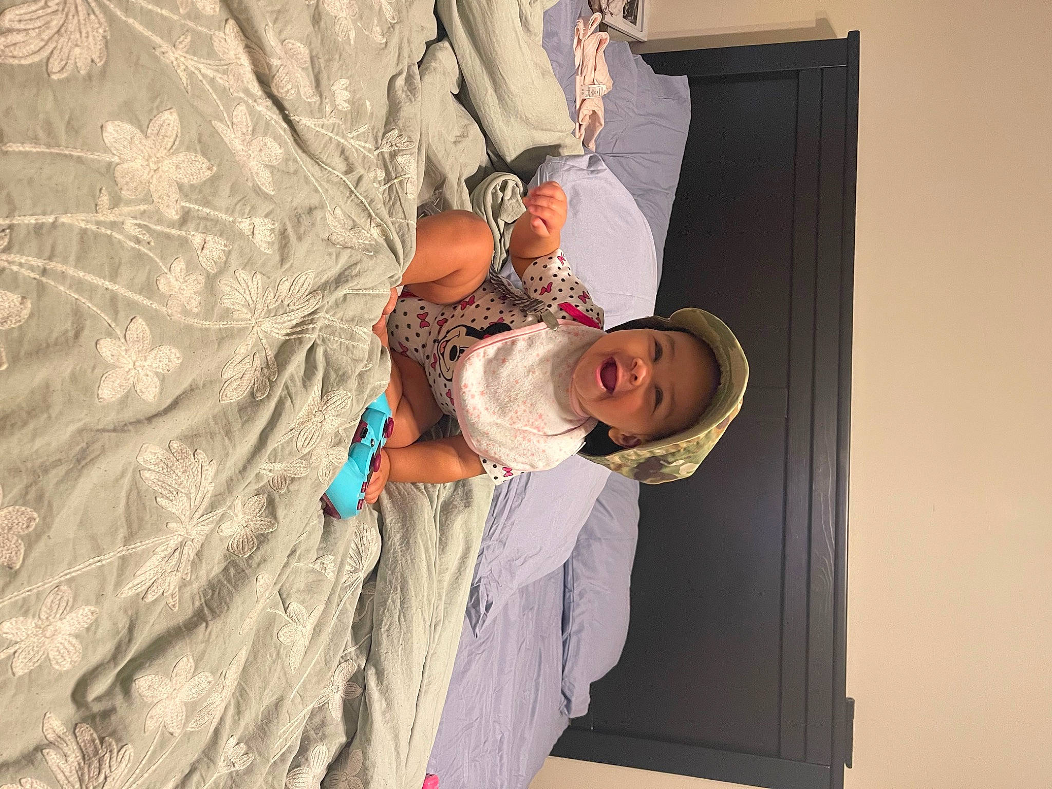 Nevaeh joined the competition — help win amazing prizes! ceiling, child, comfort, curtain, door, eyewear, fashion_design, fun, hat, headwear, linens, pattern, person, plaster, room, t_shirt, visual_arts, wall, wood