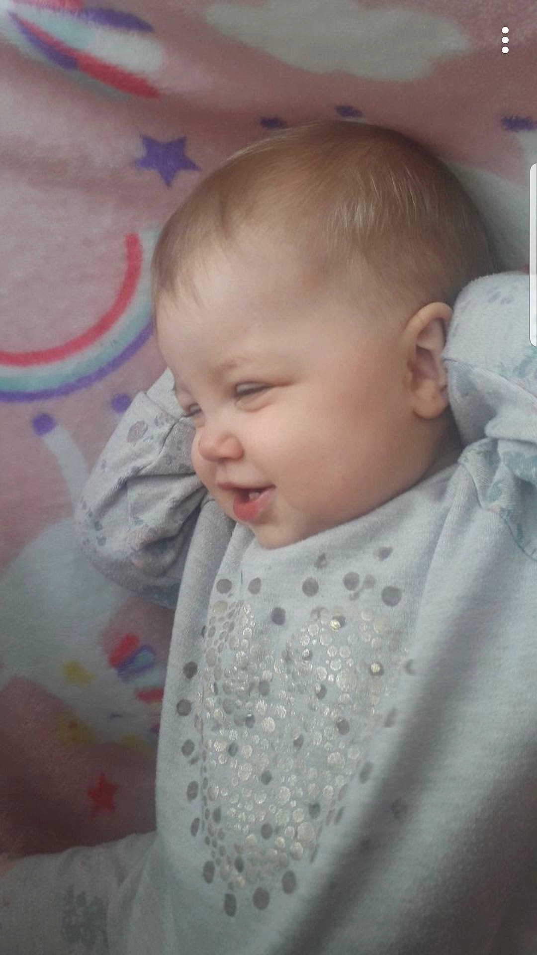 Bryony-mae is registered to the contest to win money with this photo: baby, cheek, child, chin, ear, eye, face, forehead, head, iris, lip, mouth, nose, person, pink, skin, smile, toddler