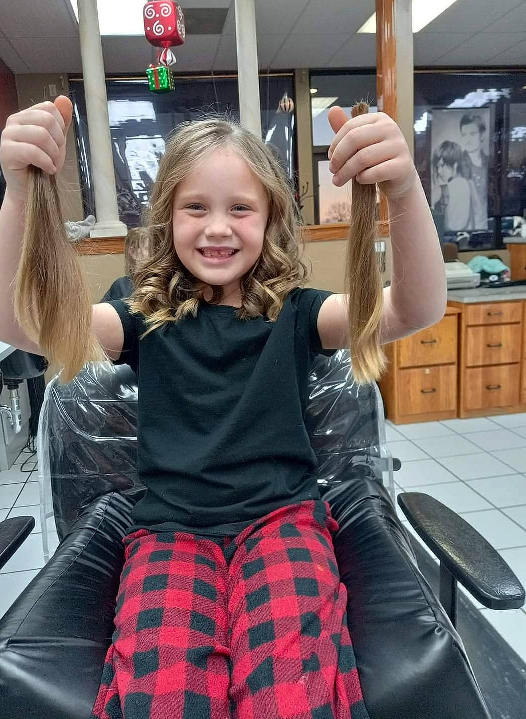 Gemma joined the competition — help win amazing prizes! blond, cabinetry, chair, event, facial_expression, fun, hair, hairstyle, happy, human_leg, joint, joy, leisure, person, plaid, shoulder, sitting, sleeve, smile, tartan