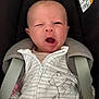 baby, car_seat, casual, child, closeup, clothing, cute, expression, face, indoor, infant, person, portrait, seatbelt, sleepy, straps, wearing, winnie_the_pooh, yawning, young