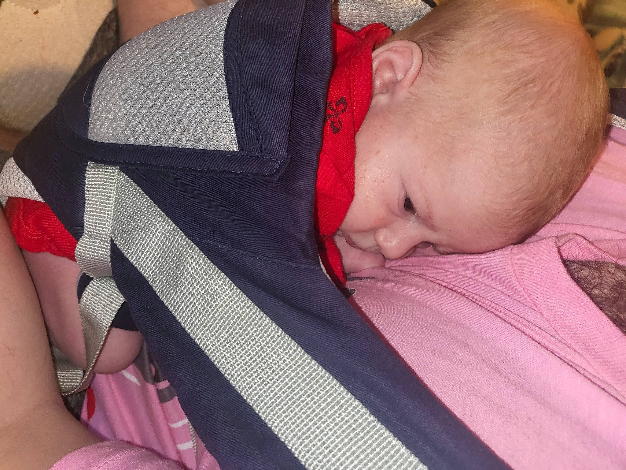 Adalynn joined the competition — help win amazing prizes! baby, baby_products, baby_sleeping, baby_toddler_clothing, carmine, cheek, child, comfort, finger, head, lap, nail, nap, pattern, person, sitting, skin, sleep, sleeve, thumb