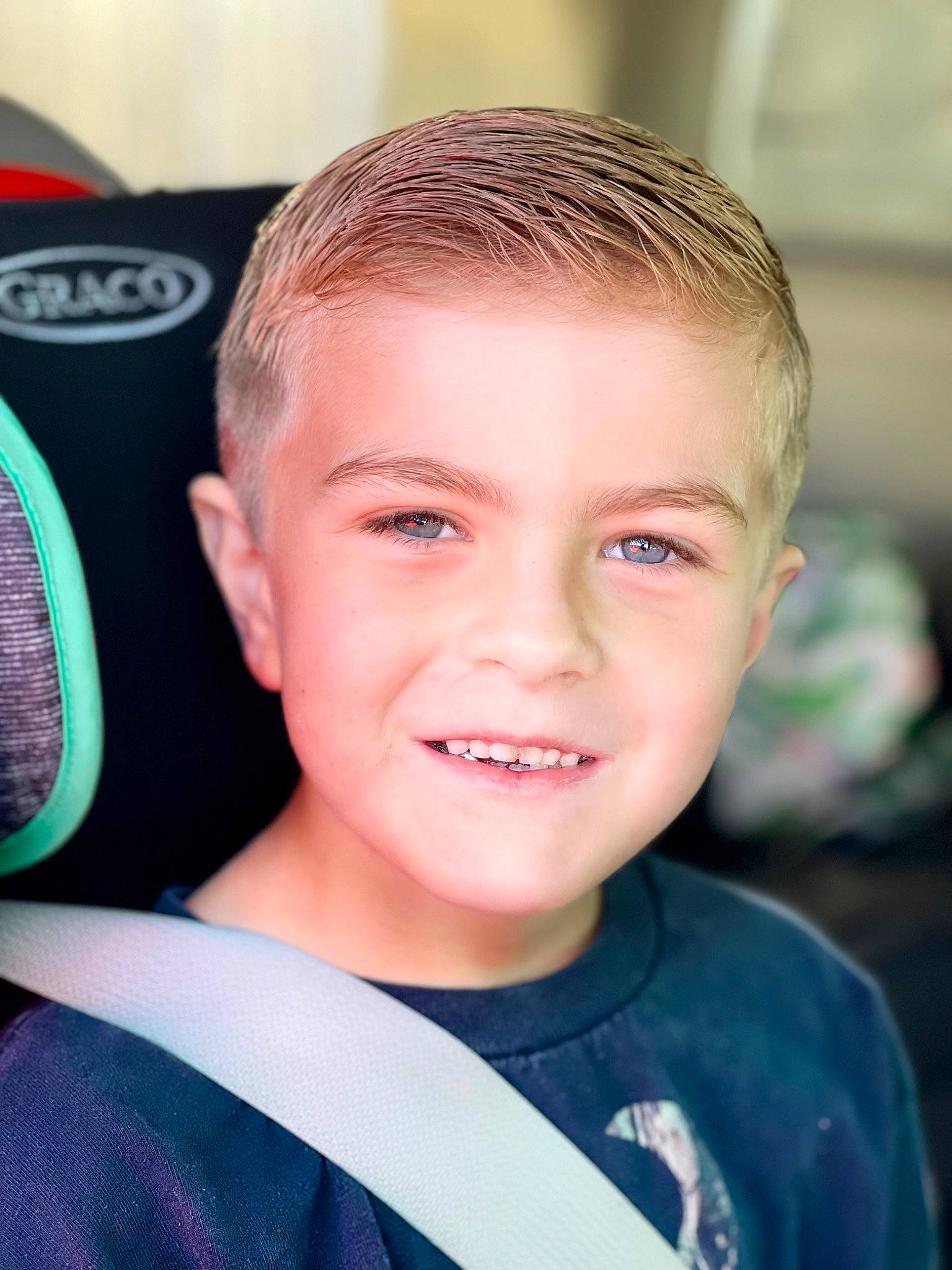 Lawson is registered to the contest to win money with this photo: buzz_cut, caesar_cut, cheek, child, crew_cut, electric_blue, eye, eyebrow, eyelash, flash_photography, forehead, fun, happy, head, jaw, joy, person, personal_protective_equipment, portrait_photography, smile