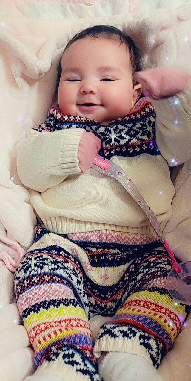 Ava joined the competition — help win amazing prizes! baby, baby_sleeping, baby_toddler_clothing, comfort, eye, eyelash, finger, gesture, happy, lip, organ, people, person, pink, skin, sleeve, smile, textile, thigh, toddler