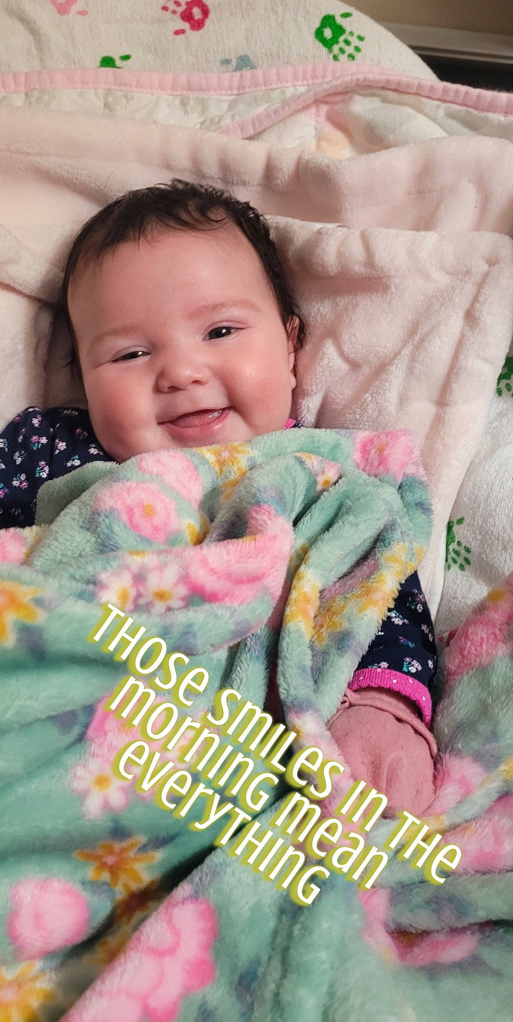 Ava joined the competition — help win amazing prizes! baby, baby_playing_with_toys, baby_toddler_clothing, cheek, child, comfort, eye, face, finger, happy, head, iris, linens, mammal, person, pink, product, skin, smile, textile