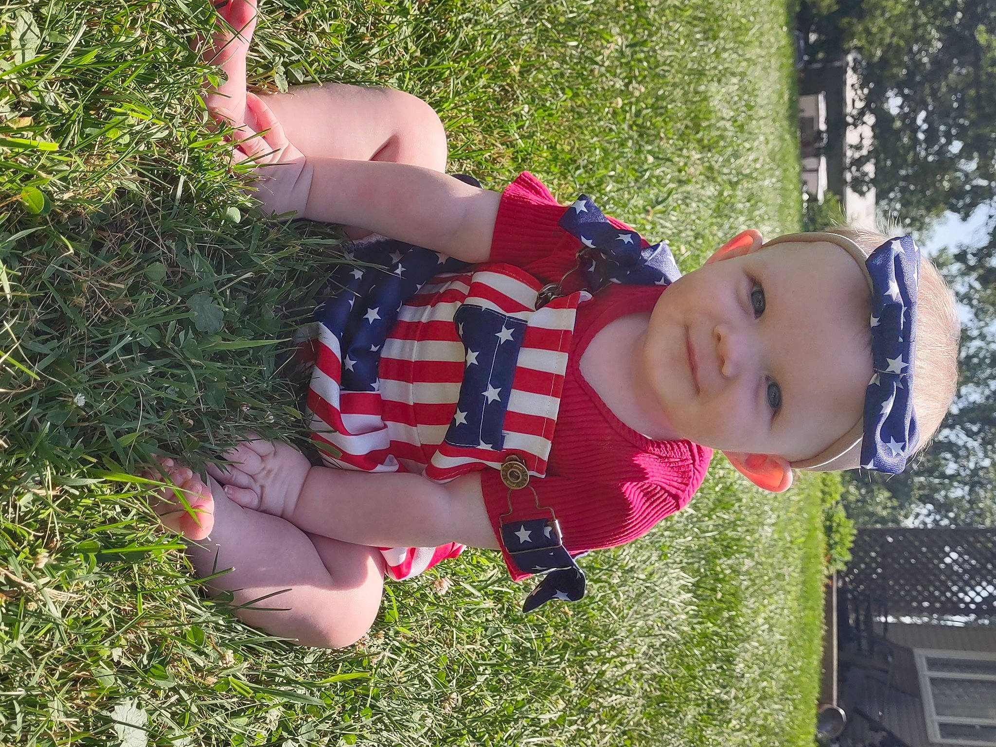Ashlyn joined the competition — help win amazing prizes! baby, baby_toddler_clothing, carmine, child, fun, grass, happy, hat, human_leg, knee, leisure, pattern, people_in_nature, person, pink, plant, recreation, smile, thigh, toddler
