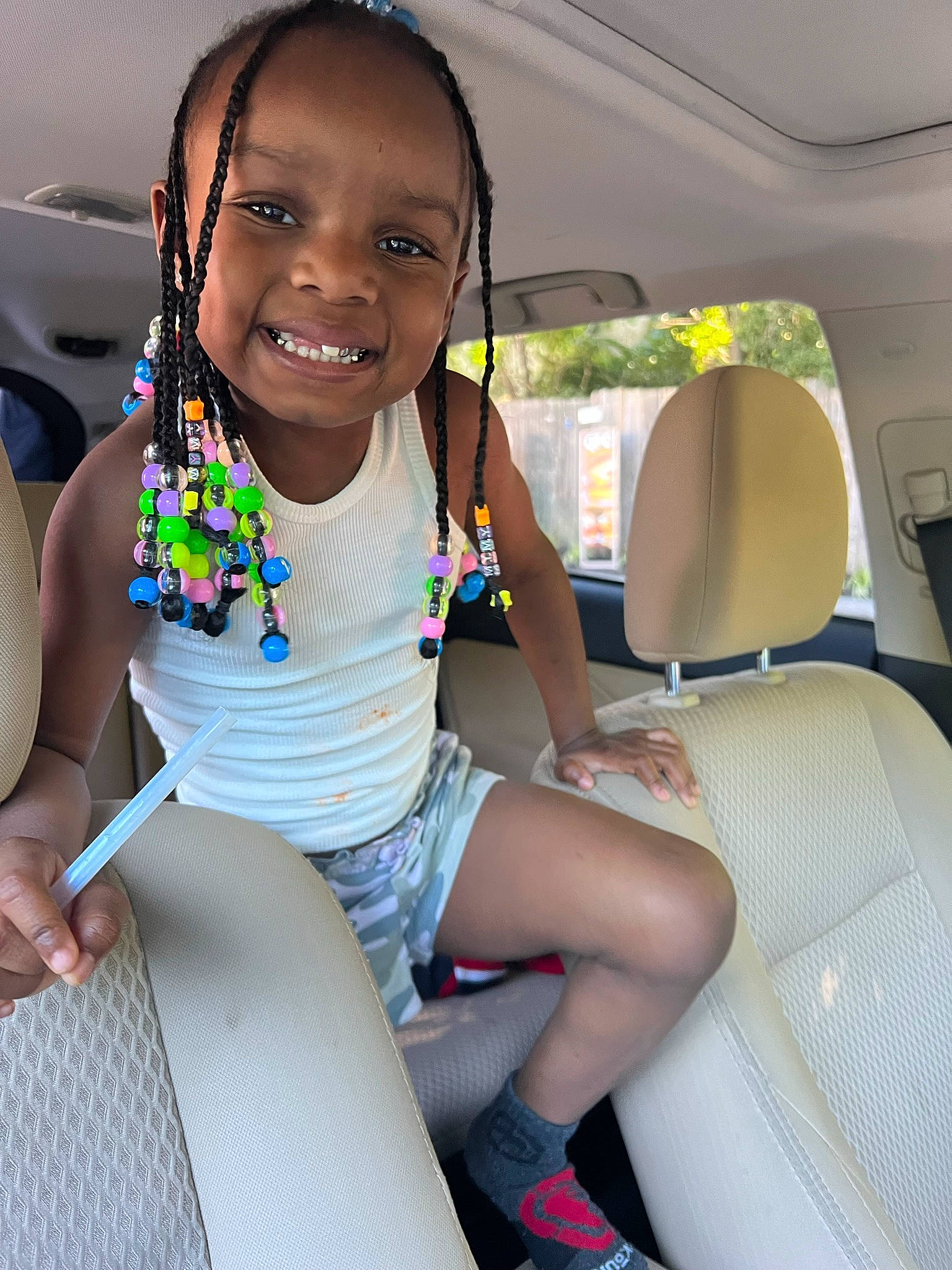 Amyra is registered to the contest to win money with this photo: auto_part, automotive_design, automotive_exterior, car, car_seat, car_seat_cover, family_car, fun, happy, head_restraint, human_leg, joy, leg, leisure, motor_vehicle, person, seat_belt, smile, steering_wheel, thigh