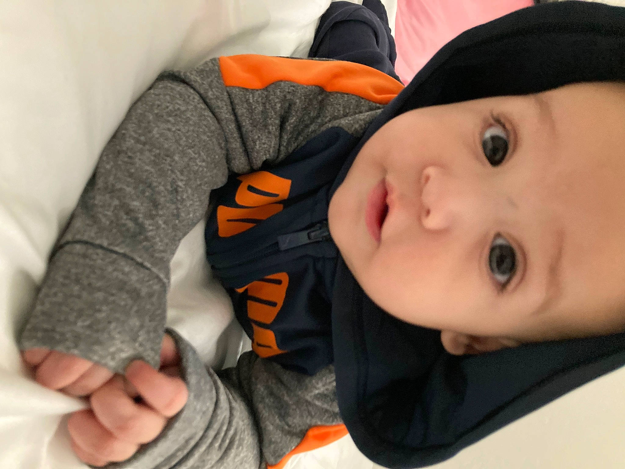 Jose joined the competition — help win amazing prizes! baby, baby_toddler_clothing, cap, cheek, child, comfort, eyelash, fashion_accessory, fun, gesture, hat, lip, mouth, neck, nose, person, portrait_photography, skin, sleeve, toddler