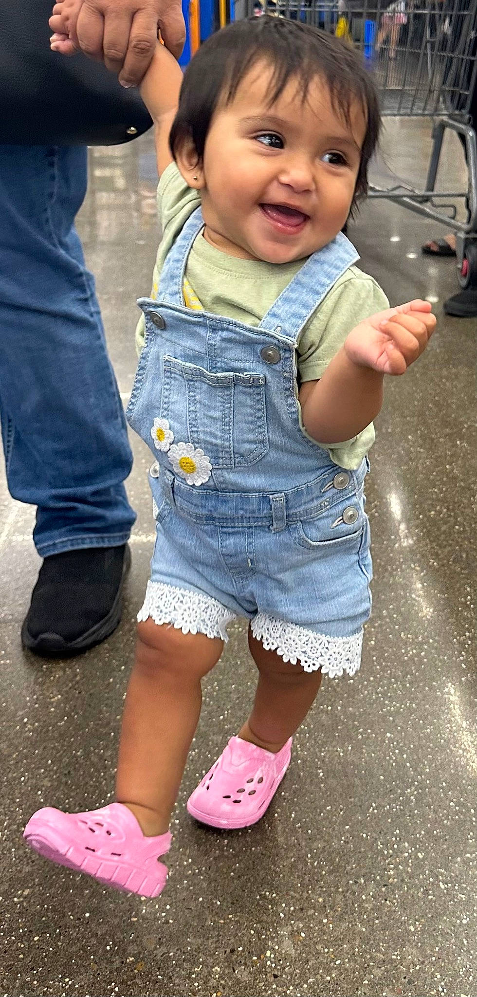 Erida joined the competition — help win amazing prizes! baby_toddler_clothing, clothing, denim, footwear, gesture, happy, joint, joy, person, photograph, pink, shoe, skin, sleeve, smile, sneakers, thigh, tire, toddler, waist