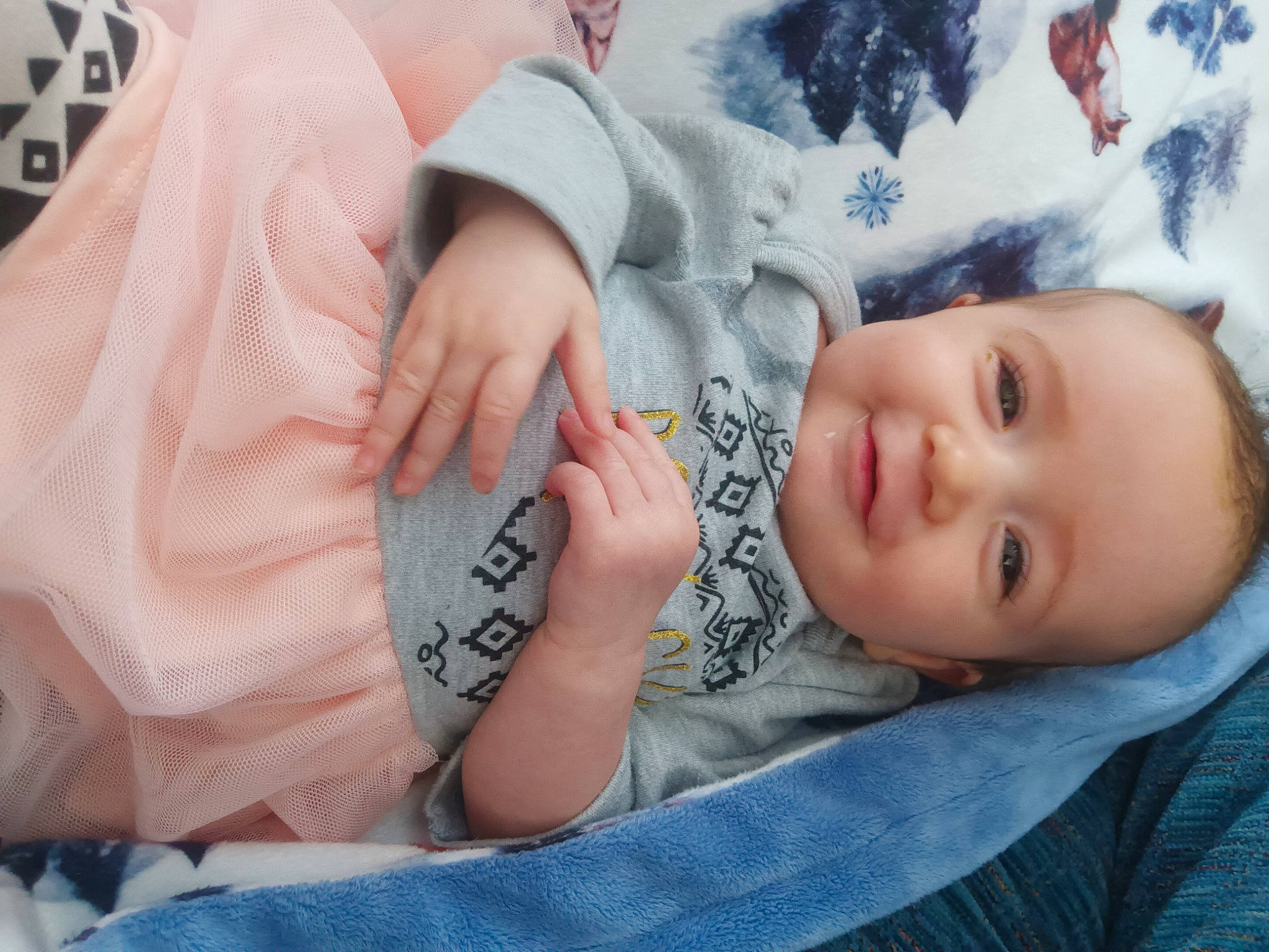 Autumn joined the competition — help win amazing prizes! baby, baby_toddler_clothing, child, comfort, eye, fashion_accessory, gesture, hand, happy, joy, linens, nail, pattern, person, portrait_photography, sitting, skin, sleeve, smile, toddler