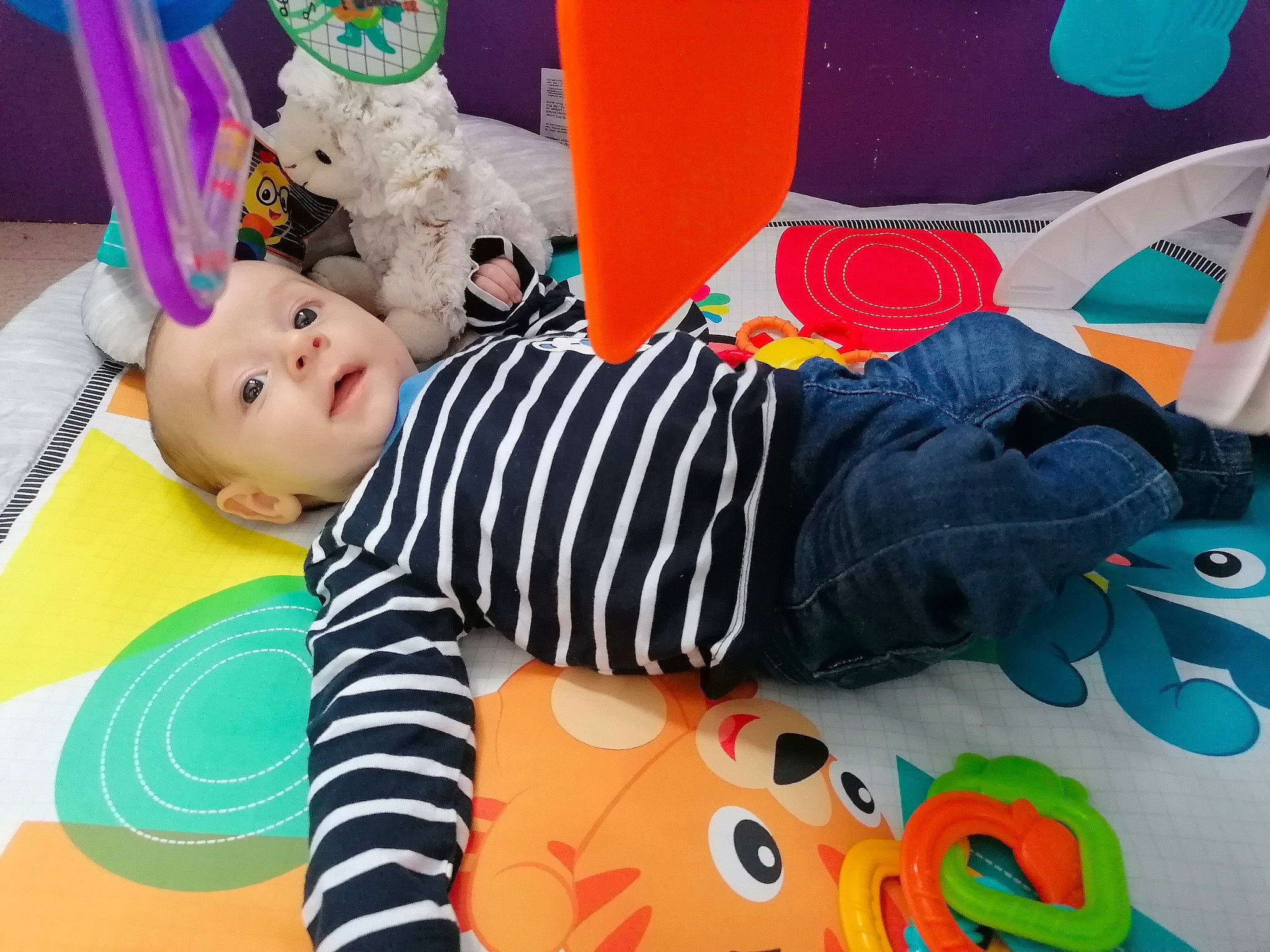 Evan a rejoint le concours — aidez-le/la à gagner de superbes lots ! art, baby, baby_playing_with_toys, baby_products, baby_toys, child, flooring, fun, happy, leisure, pattern, person, play, plush, product, room, stuffed_toy, textile, toddler, toy