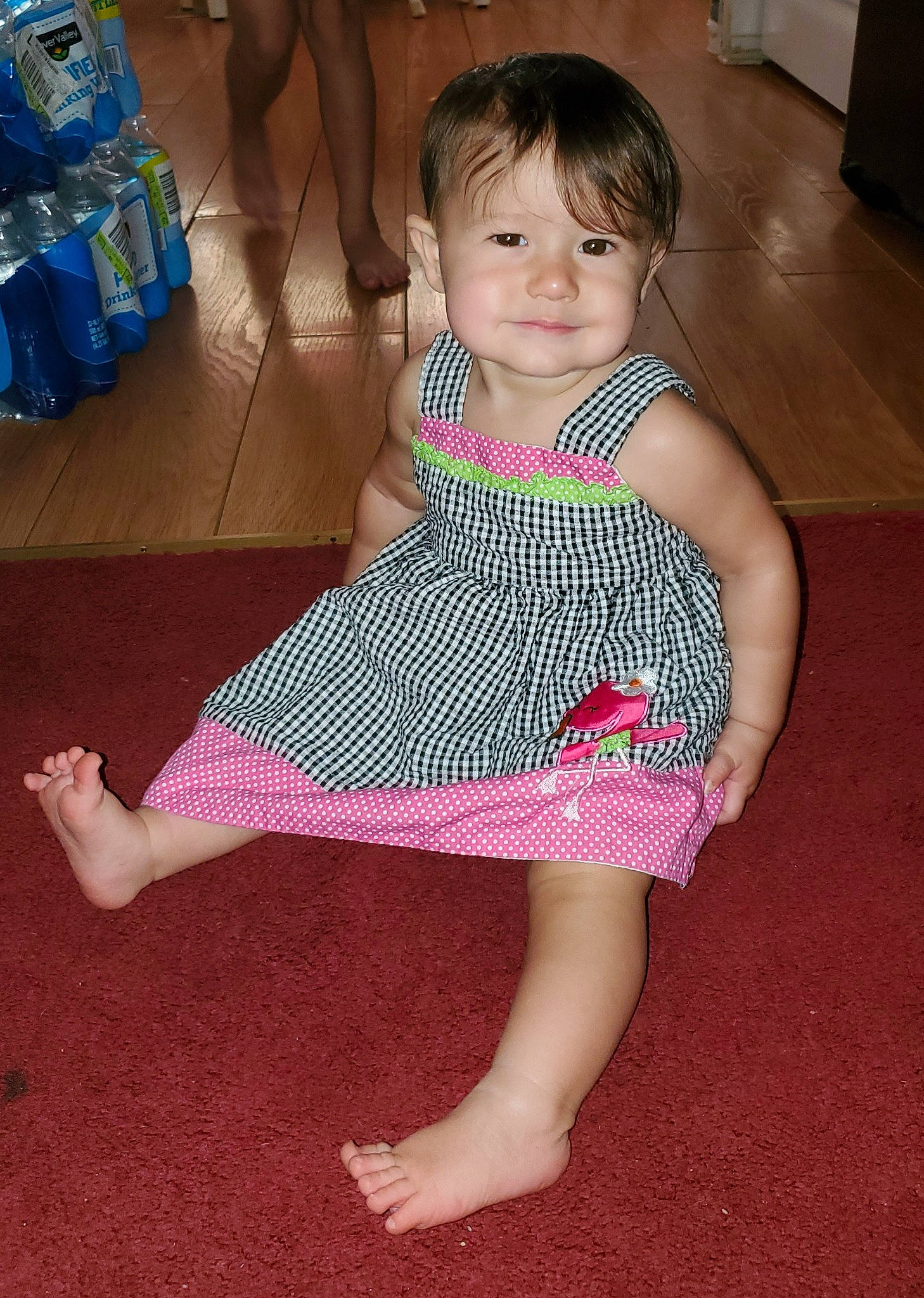 Lacey joined the competition — help win amazing prizes! baby_toddler_clothing, cheek, day_dress, dress, face, floor, flooring, hair, happy, head, joint, joy, leg, neck, one_piece_garment, person, skin, sleeve, smile, standing