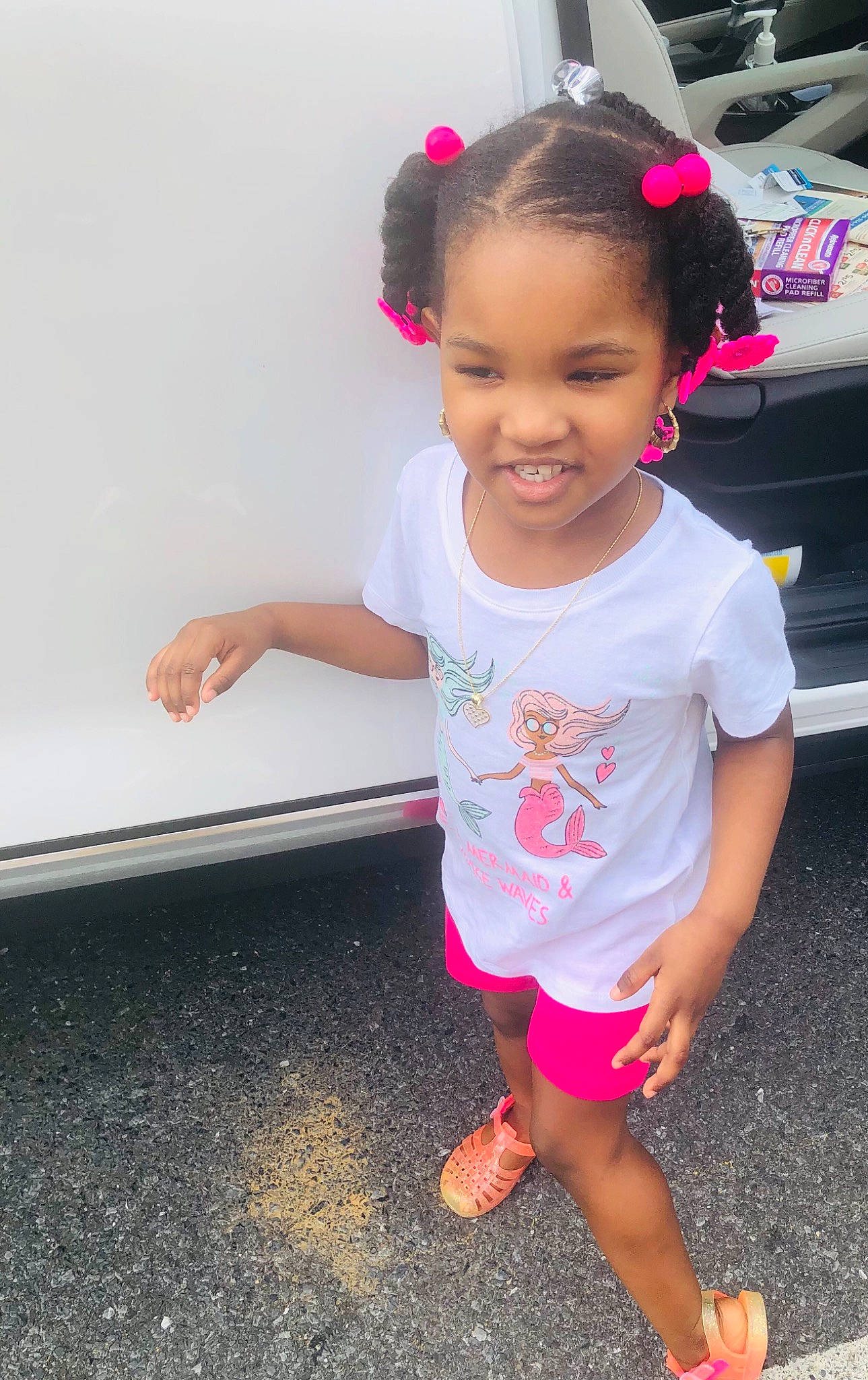 Aliya joined the competition — help win amazing prizes! baby_toddler_clothing, child, cool, face, facial_expression, fun, hair, hairstyle, happy, head, joint, joy, magenta, organ, person, pink, shorts, skin, sleeve, smile