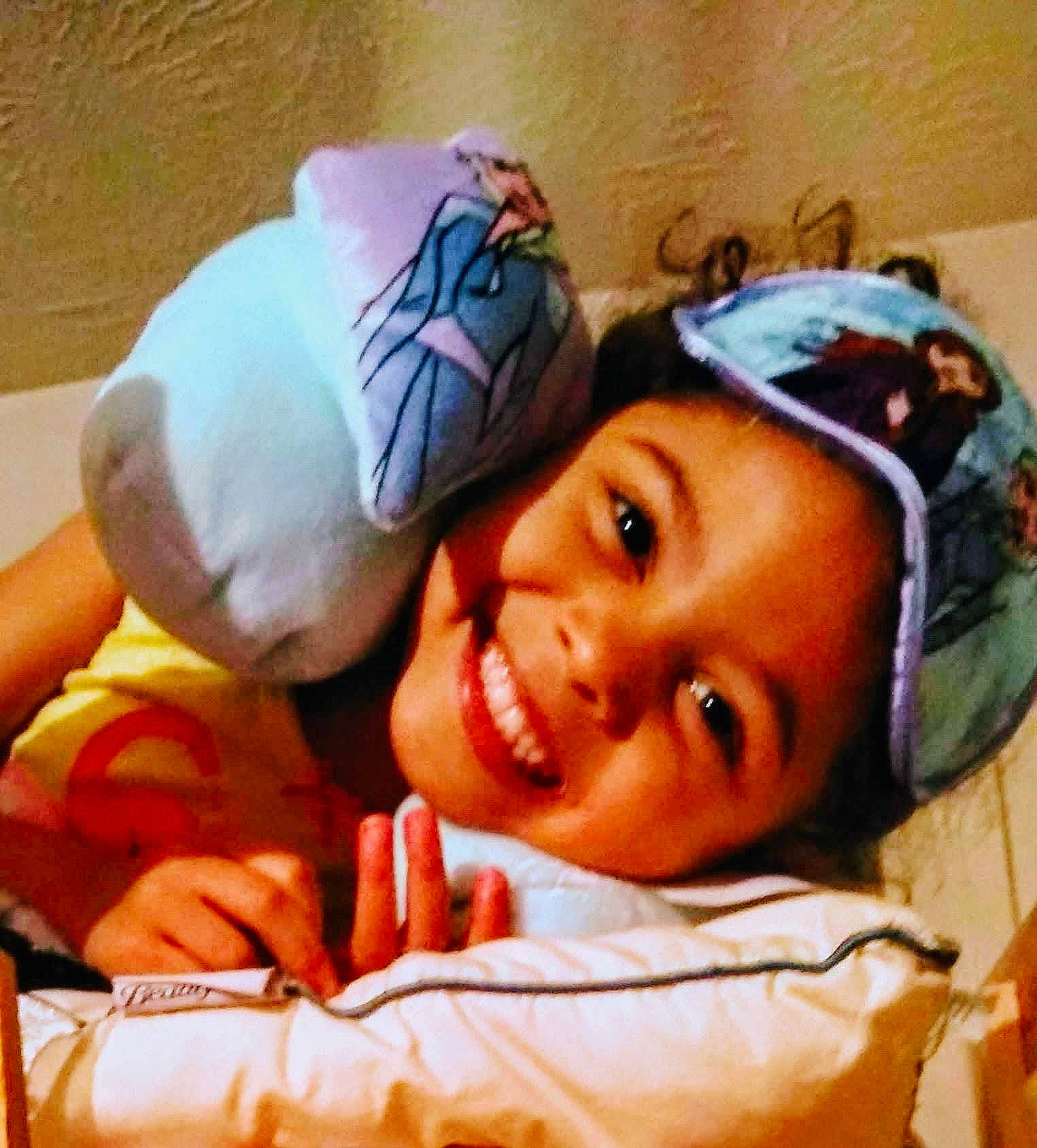 Jaislyn is registered to the contest to win money with this photo: baby, baby_products, baby_sleeping, bedtime, cap, child, comfort, eyelash, fashion_accessory, finger, fun, happy, headwear, joy, linens, lip, mouth, nose, person, skin