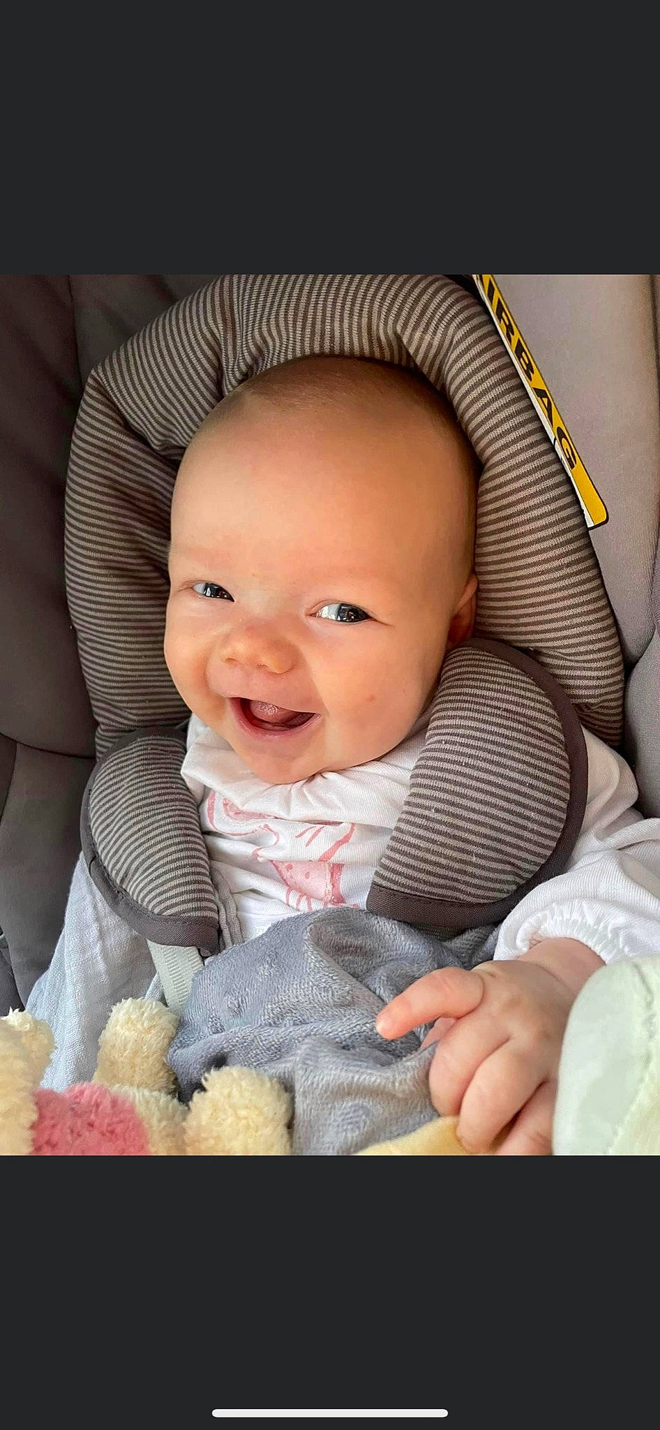 Kayla joined the competition — help win amazing prizes! baby, baby_safety, baby_toddler_clothing, cheek, chin, comfort, eye, face, finger, gesture, happy, head, iris, mouth, nose, person, product, skin, smile, textile