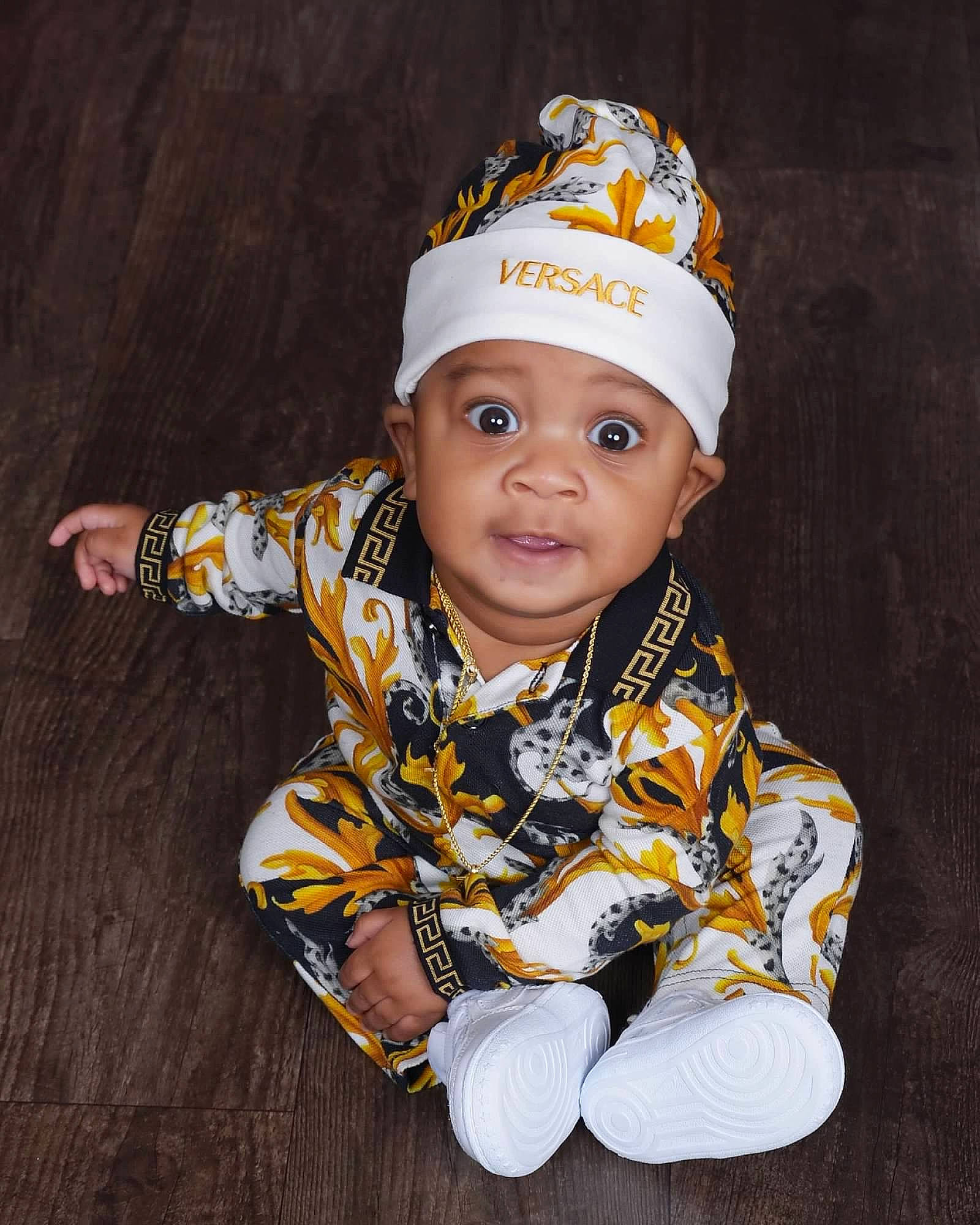 Trevon joined the competition — help win amazing prizes! baby, baby_toddler_clothing, bonnet, cheek, child, child_model, cool, costume, costume_accessory, costume_hat, headband, headgear, headpiece, headwear, person, photo_shoot, portrait_photography, skin, toddler