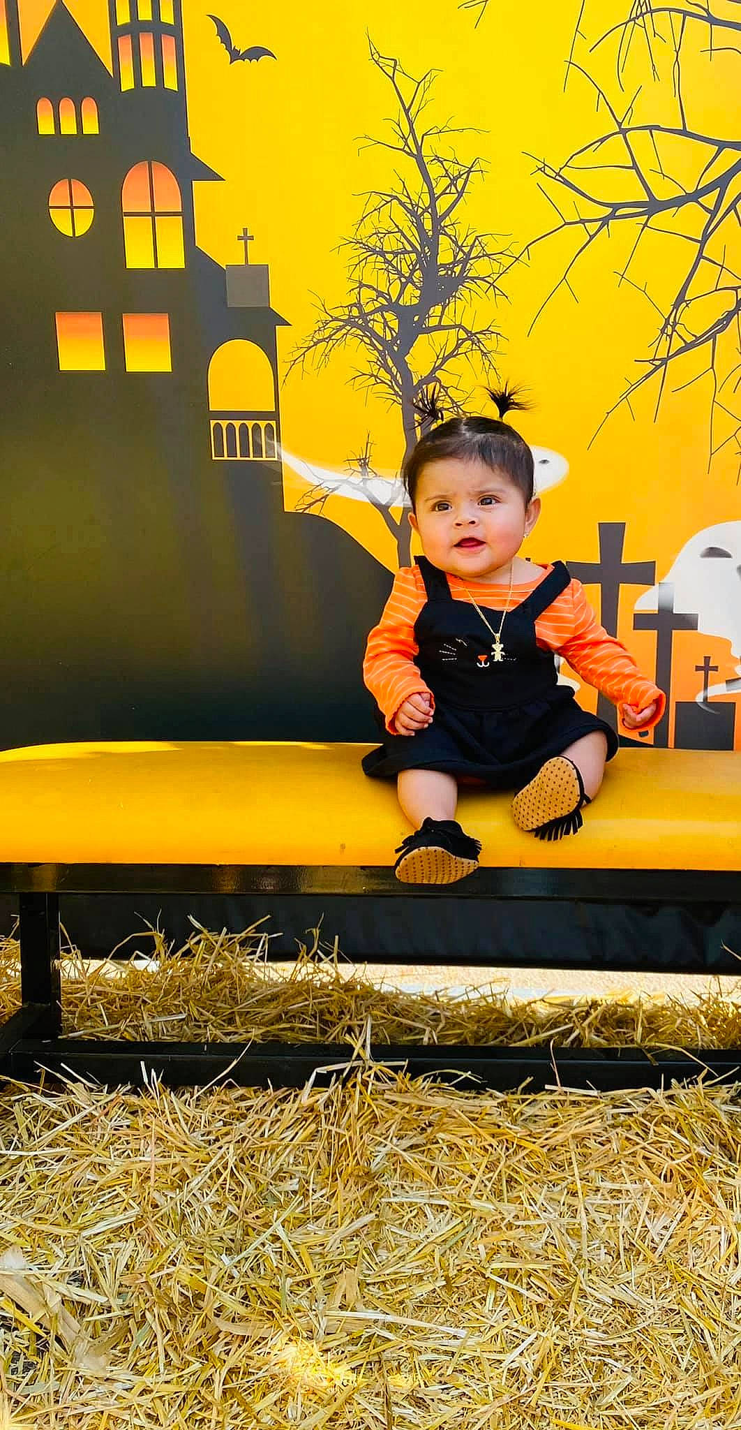 Daniela is registered to the contest to win money with this photo: autumn, baby, child, child_model, fun, happy, person, photography, plant, play, room, sitting, smile, toddler, tree, yellow