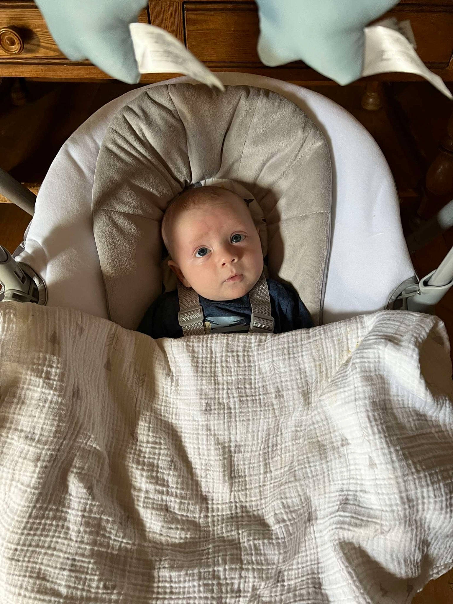 Jesse is registered to the contest to win money with this photo: baby, baby_products, bed, bed_sheet, bedding, car_seat, child, comfort, doll, fashion_accessory, fashion_design, infant_bed, linens, monochrome, pattern, person, room, sitting, sleeve, textile