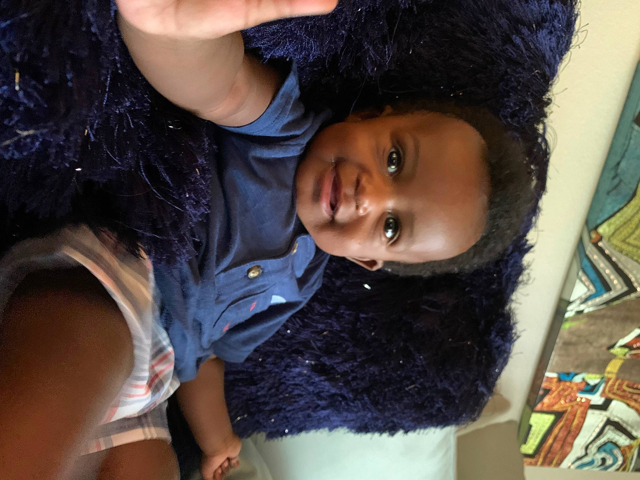 Thailon joined the competition — help win amazing prizes! afro, black_hair, cap, cheek, child, cool, electric_blue, fashion_accessory, fun, fur, happy, head, jewellery, joy, knit_cap, lip, nose, person, skin, smile