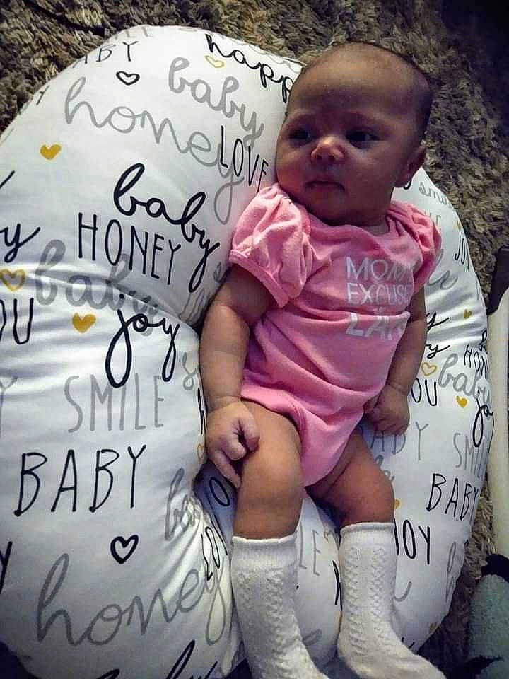 Makennah joined the competition — help win amazing prizes! arm, baby, baby_toddler_clothing, facial_expression, fashion, finger, gesture, hand, handwriting, happy, head, human, interaction, mammal, person, pink, product, skin, sleeve, textile