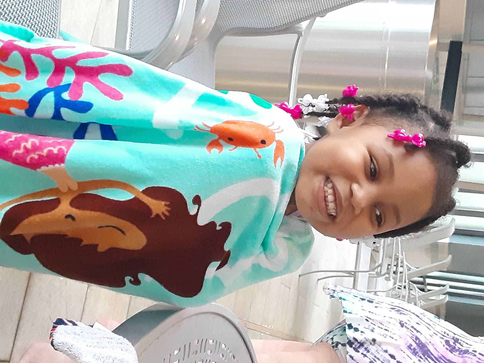 Lydia is registered to the contest to win money with this photo: balloon, child, cool, eyelash, fashion_accessory, fun, hairstyle, happy, human, joy, leisure, linens, organ, party_supply, pattern, person, pink, recreation, summer, t_shirt