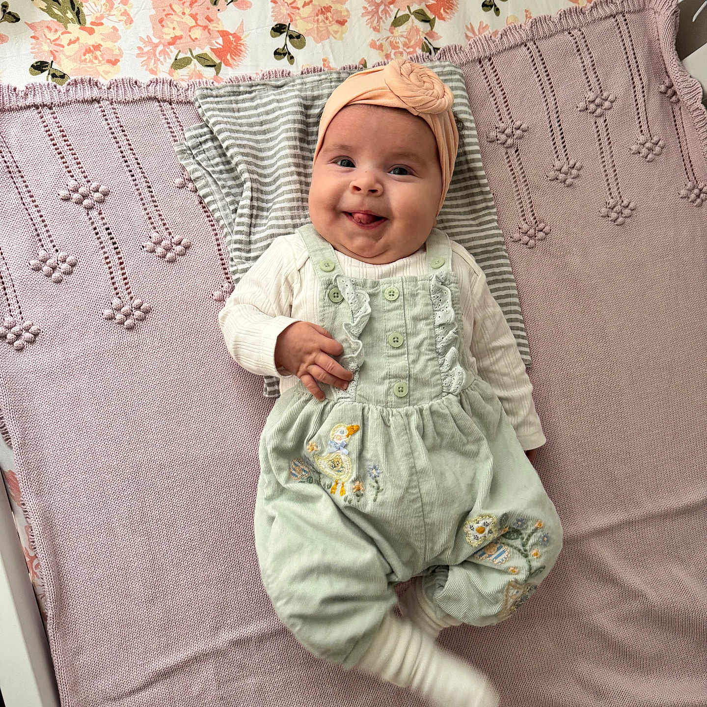 Olivia joined the competition — help win amazing prizes! applique, baby, bed, cap, clothing, couch, crib, cushion, face, furniture, hat, head, homedecor, infantbed, linen, pants, pattern, person, photography, portrait