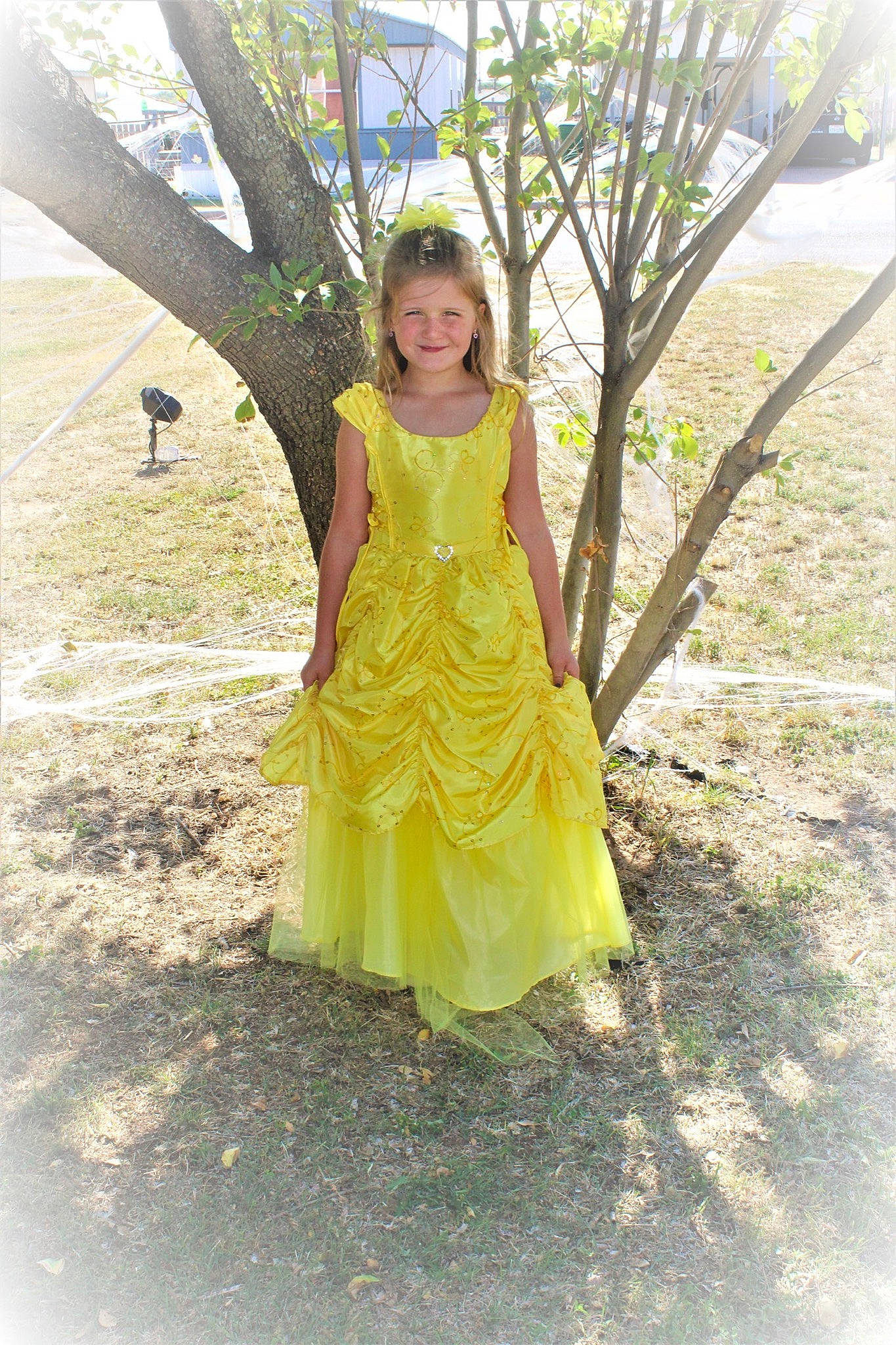 Dixie joined the competition — help win amazing prizes! day_dress, dress, eye, fashion_design, formal_wear, grass, happy, head, joy, leisure, magenta, one_piece_garment, people_in_nature, person, plant, sleeve, smile, street_fashion, toddler, tree