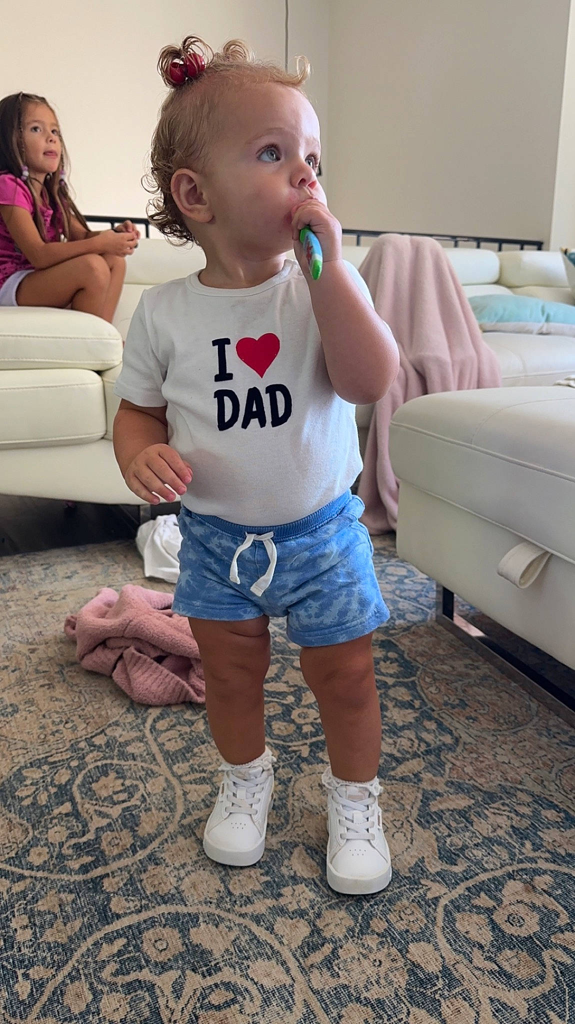 Aurora joined the competition — help win amazing prizes! baby, cheek, child, couch, eye, finger, floor, flooring, hair, hairstyle, happy, head, joint, person, shoe, shoulder, skin, sleeve, thigh, toddler