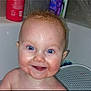 baby, babylaughing, bathing, bathtub, bodypart, bottle, face, happy, head, indoors, laughing, mouth, newborn, person, photography, portrait, selfie, smile, teeth, tub