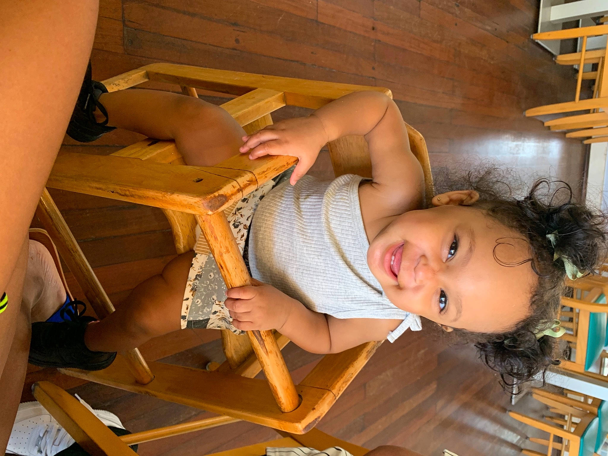 Aliani joined the competition — help win amazing prizes! chair, child, finger, flooring, fun, happy, hardwood, human_leg, joint, joy, knee, leisure, mammal, organ, person, room, sitting, smile, table, thigh