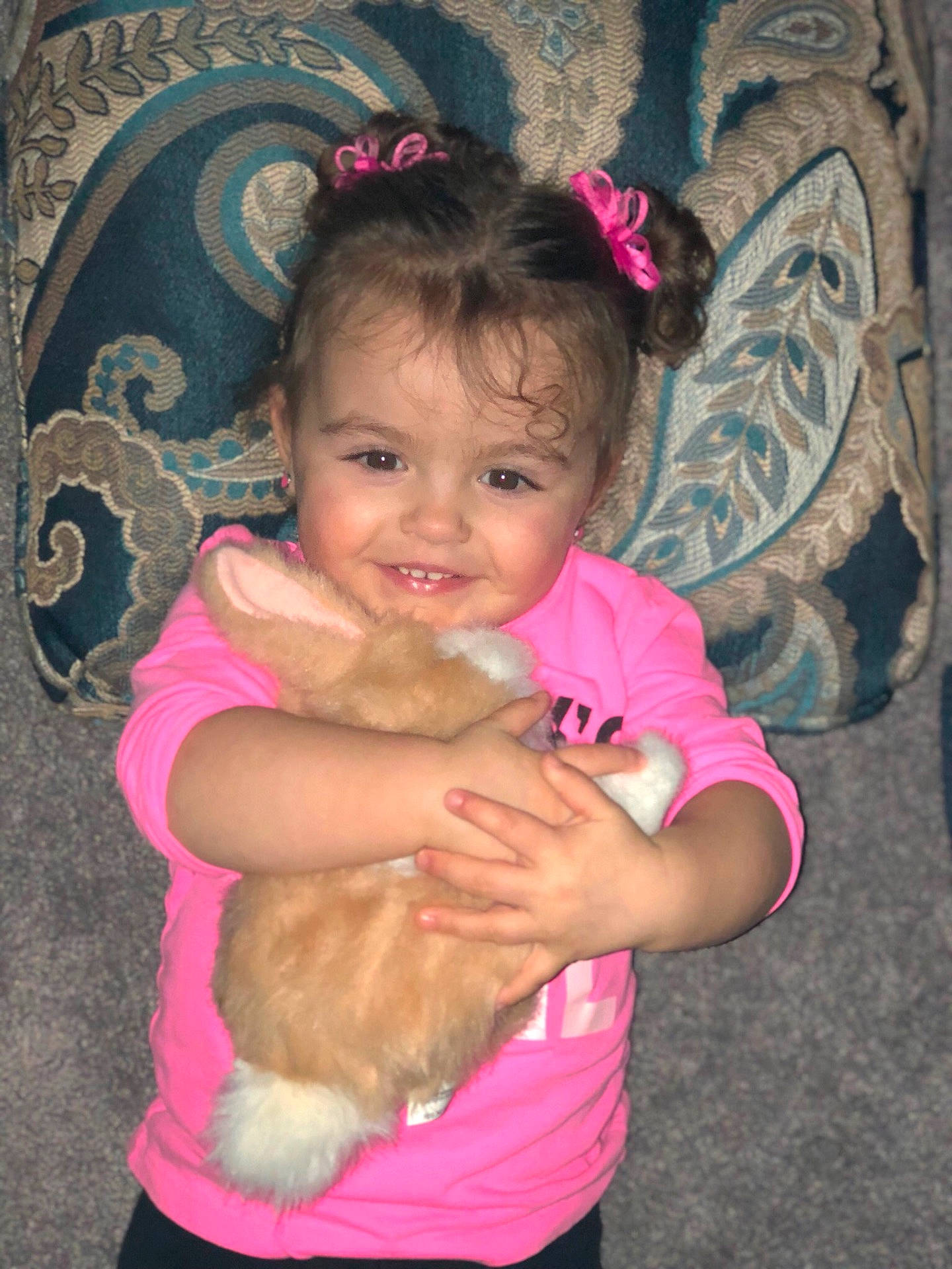 Lillian is registered to the contest to win money with this photo: cheek, child, ear, eye, fun, girl, hair_accessory, happiness, head, infant, iris, joy, mammal, nose, person, pink, play, product, purple, skin