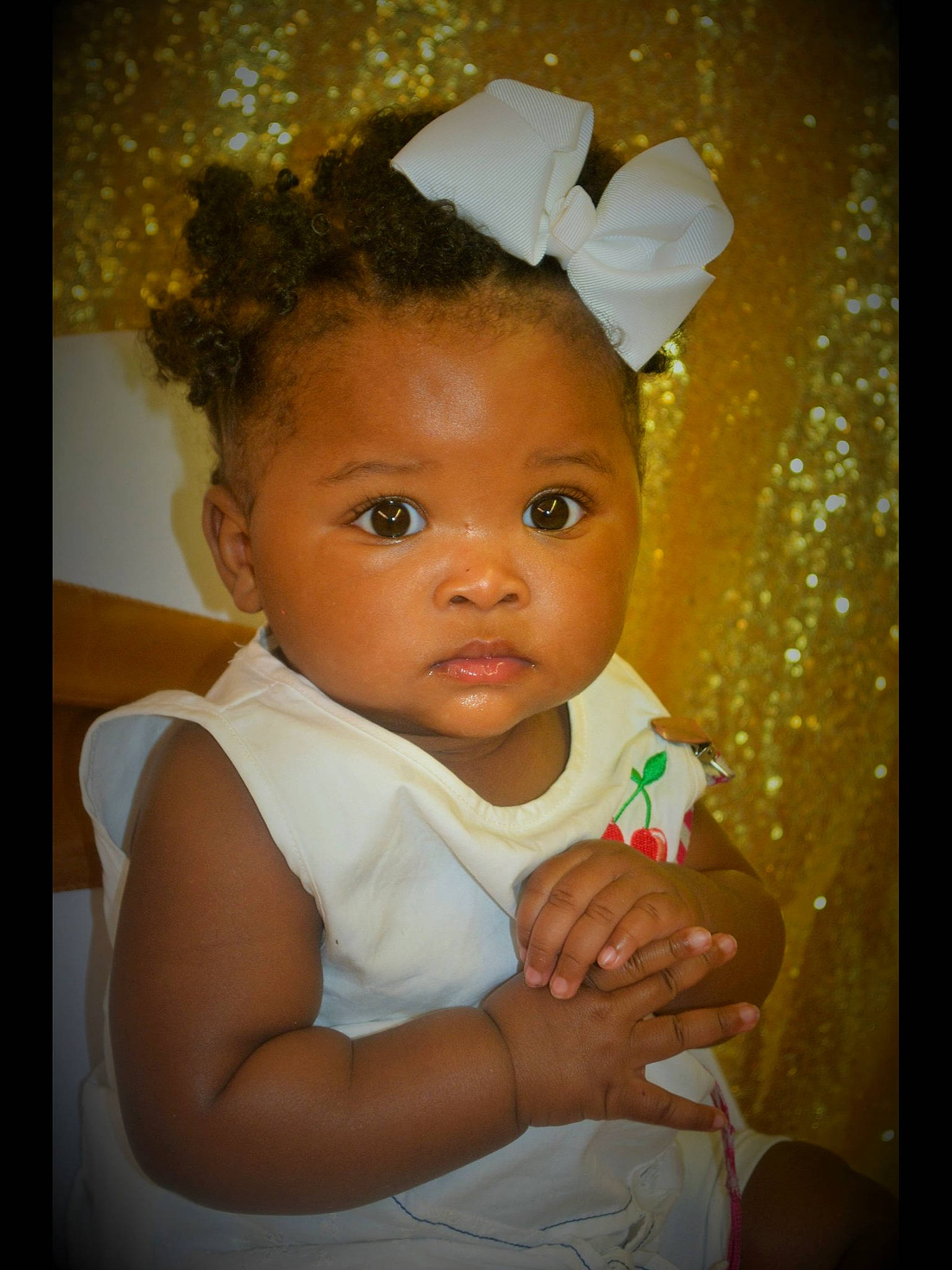 Aubri is registered to the contest to win money with this photo: baby, cheek, child, eye, face, hair_accessory, head, iris, lip, person, portrait, skin, smile, toddler