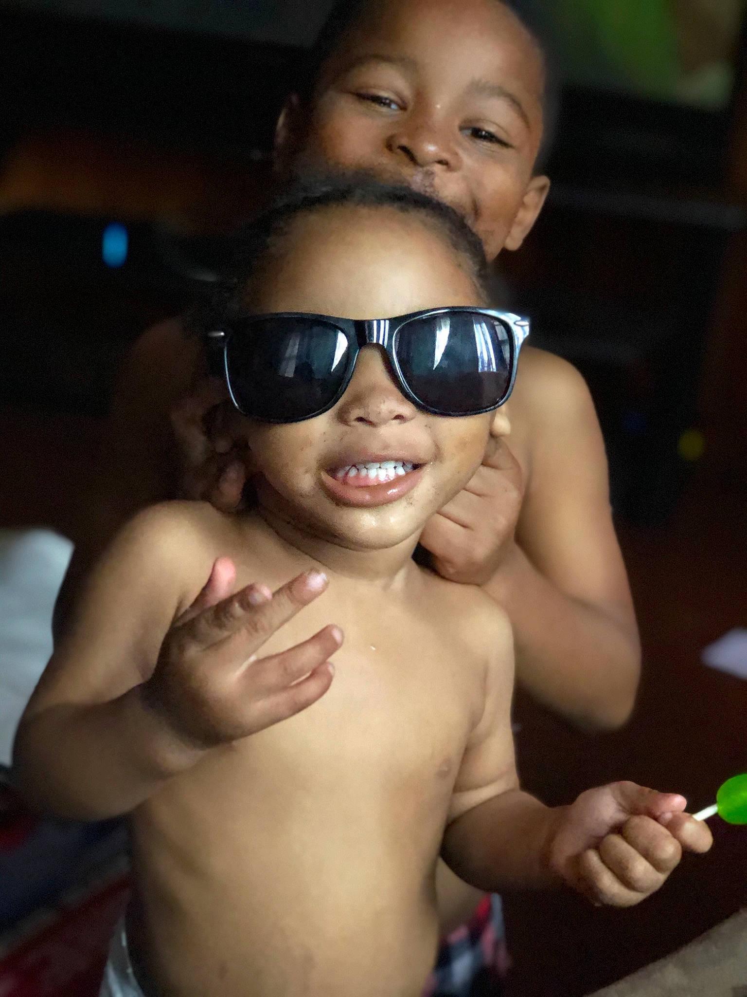Brysten joined the competition — help win amazing prizes! arm, barechested, chest, child, cool, eyewear, fun, glasses, hand, lip, muscle, person, personal_protective_equipment, photography, skin, smile, sunglasses, toddler, trunk, vacation