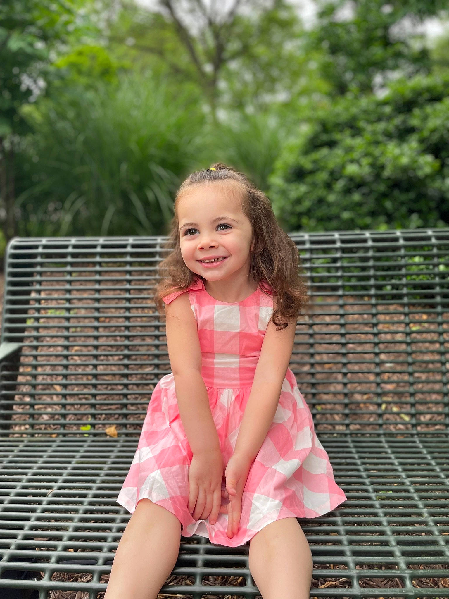 Teagan is registered to the contest to win money with this photo: dress, eye, face, facial_expression, flash_photography, grass, hair, hairstyle, happy, head, joy, lip, mammal, nature, people_in_nature, person, pink, plant, skin, smile