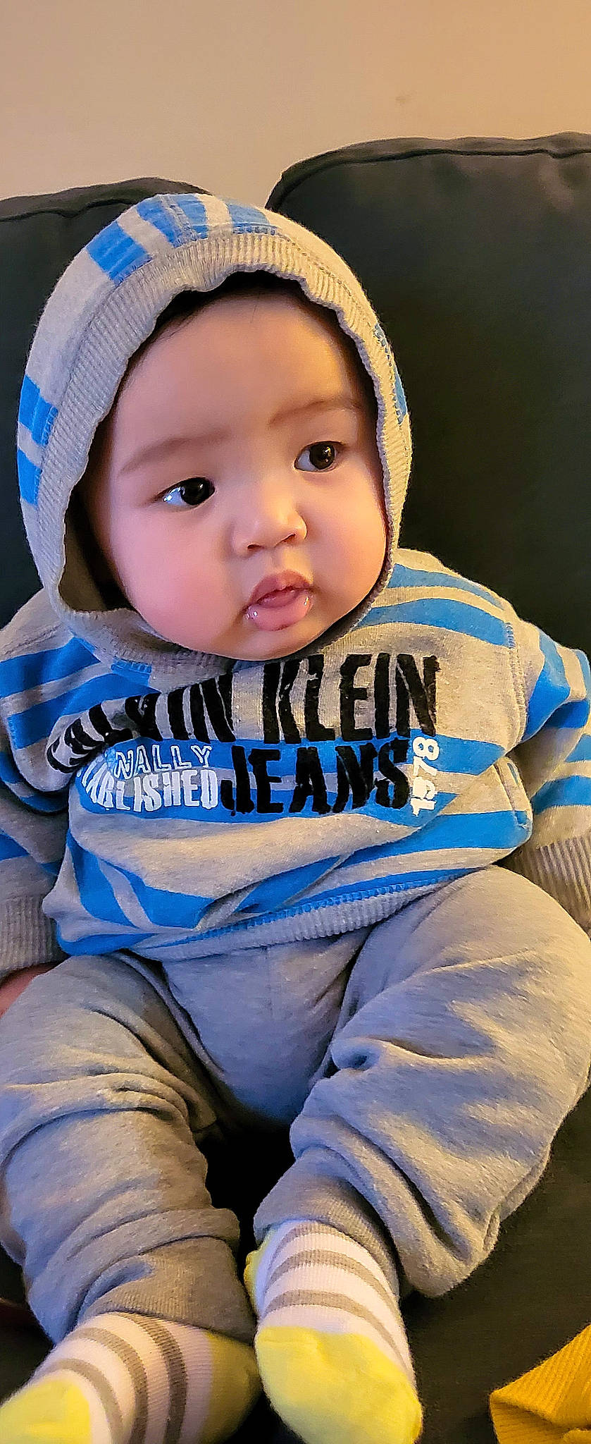 Reyan joined the competition — help win amazing prizes! baby, baby_products, baby_toddler_clothing, cap, cheek, child, chin, cool, electric_blue, flash_photography, fun, hairstyle, happy, headgear, headwear, person, sitting, skin, sleeve, t_shirt