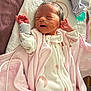 newborn, baby, sleeping, blanket, hospital, nasaltube, wristband, onesie, pink, white, infant, cozy, pacifier, hat, bed, medical, cute, peaceful, resting, child