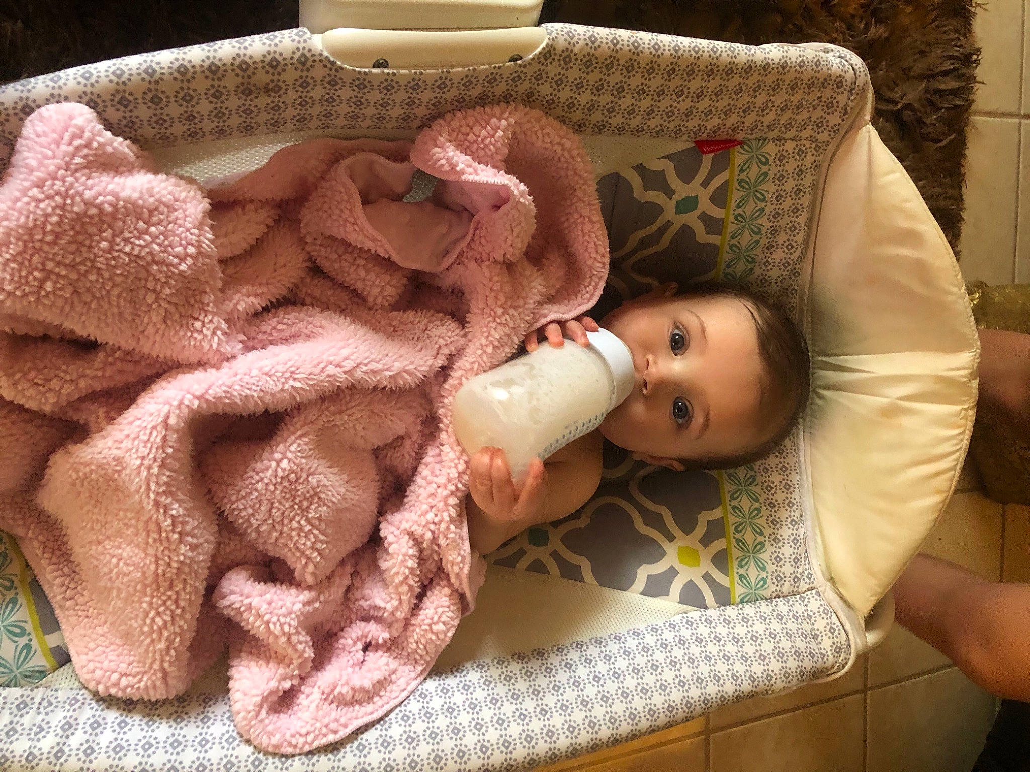 Lyanna joined the competition — help win amazing prizes! art, baby, baby_toddler_clothing, chair, child, comfort, craft, creative_arts, fashion_accessory, fawn, fur, linens, nail, pattern, person, sitting, thread, toddler, wool, woolen